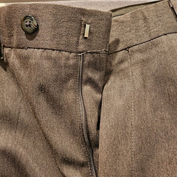 George Pants Mens 34x30 Dark Grey Slacks Pleasted Cuffed hidden elastic - Picture 14 of 16
